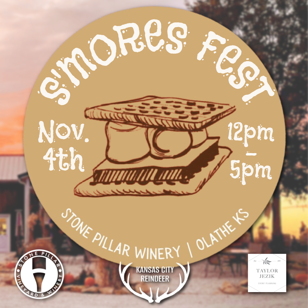 S'mores Fest with The Kansas City Reindeer // November 4th 2023 STONE PILLAR VINEYARD & WINERY